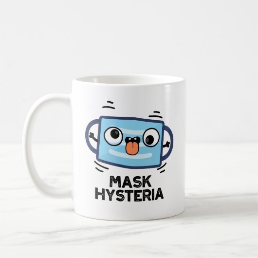 Mask Hysteria Funny Mask Pun Koffiemok (Links)