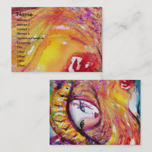 MASK IN GEEL MET ROSE Beauty Vul artiest Visitekaartje