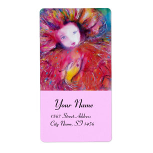 MASK IN RED Venetian Masquerade Pink Lila Etiket