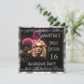 Mask masquarade ball zestien kaart (Staand voorkant)