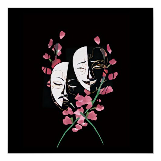 Mask poster - black + white perfect poster (Voorkant)