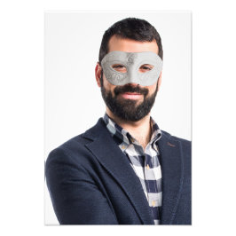 Mask Stylish Trendy Portrait Foto Afdruk