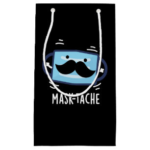 Mask-tache Funny Mask Mustache Pun Dark BG Klein Cadeauzakje