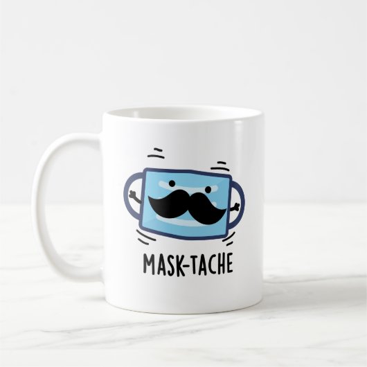 Mask-tache Funny Mask Mustache Pun Koffiemok (Links)
