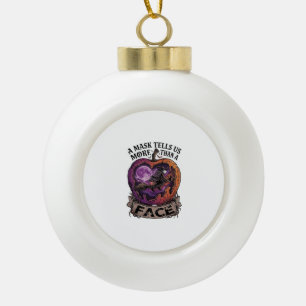 Mask vertelt ons meer dan gezicht Halloween Heks A Keramische Bal Ornament