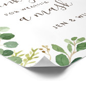 Mask Wearding Wedding Waterverf Foliage Sign Poster (Hoek)