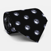 Maskar Gray Corona Virus Pattern op Black Stropdas (Opgerold)