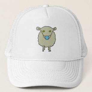 Maskeerschaap met antimasker trucker pet