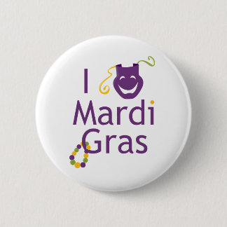 Masker I Love Mardi Gras Ronde Button 5,7 Cm