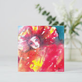 MASKER IN ROOD 2 / MARDI GRAS MASQUERADE FEestJE Kaart (Staand voorkant)