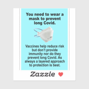 masker om lange Covid vinyl sticker te vermijden