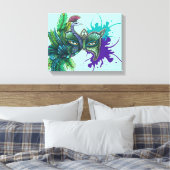 Masker - Peacock Canvas Afdruk (Insitu (Slaapkamer))