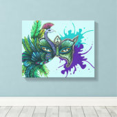 Masker - Peacock Canvas Afdruk (Insitu (Houten vloer))