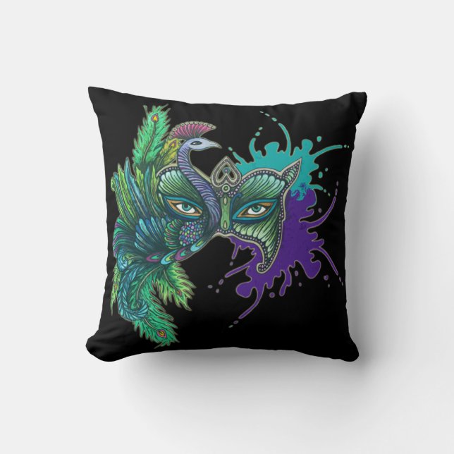 Masker - Peacock Kussen (Voorkant)