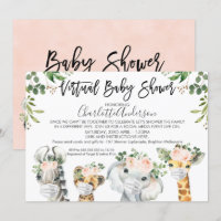 Masker Safari Animals Virtual Baby shower