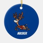 Masker the Reindeer Kerstversier Keramisch Ornament (Voorkant)