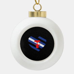 Masker trots keramische bal ornament