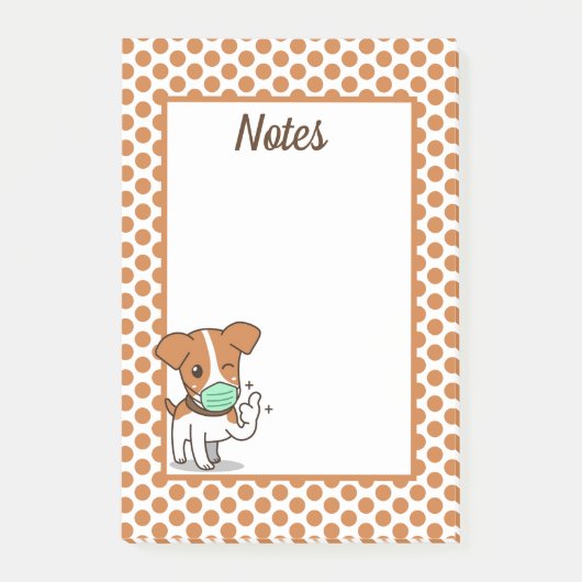 Masker Up Cute Dog Post-it® Notes (Voorkant)