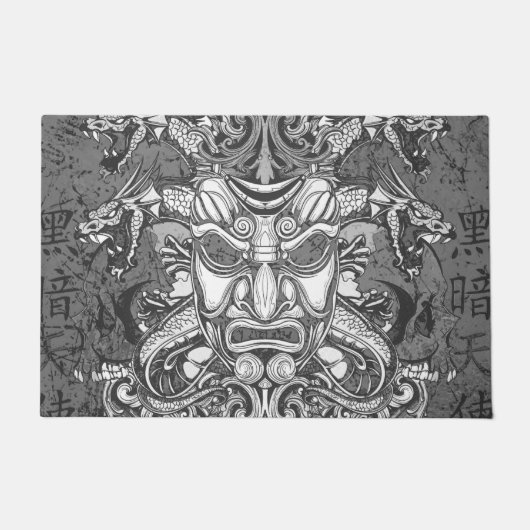 Masker van de samurai-deurmat deurmat (Voorkant)