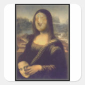 Masker van Mona Lisa Vierkante Sticker (Voorkant)