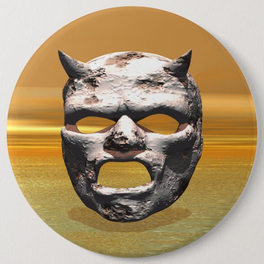 Masker van stenen knoop ronde button 6,0 cm (Voorkant)