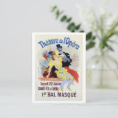 maskerade bal in het Opera Chéret Briefkaart (Staand voorkant)