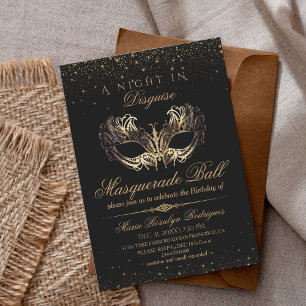 Maskerade Ball Theme Verjaardag Kaart