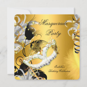 Maskerade Feest Verjaardagsmasker Zwart Goud Kaart