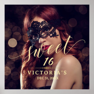 Maskerade Foto Sweet 16 Verjaardag Poster