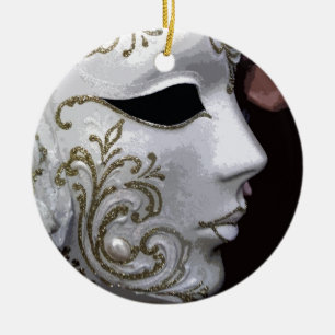 MASKERADE (GOLD) KERAMISCH ORNAMENT