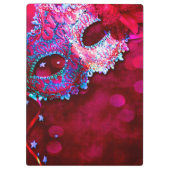 Maskerade Masker Costum Monogram Initiaal Clip Boa Klembord (Achterkant)