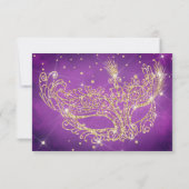 Maskerade masker elegant lila goud glitters RSVP (Achterkant)