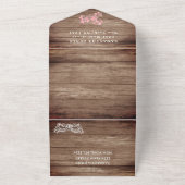 Maskerade Masker Kersenbloesem Hout Quinceanera All In One Uitnodiging (Buitenkant)