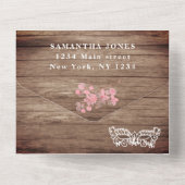 Maskerade Masker Kersenbloesem Hout Quinceanera All In One Uitnodiging (Achterkant)