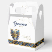 Maskerade Masker Motief Harlekijn Blauw Goud ID103 Bedankdoosjes (Geopend)