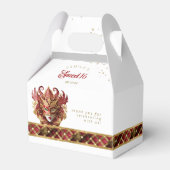 Maskerade Masker Motief Harlekijn Rood Goud ID1032 Bedankdoosjes (Voorkant Zijde)