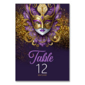 Maskerade Masker Motief Paarse Gouden ID1031 Kaart (Achterkant)