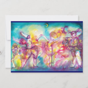 MASKERADE PARTIJ, Mardi Gras Maskers, Dance, Muzie Kaart