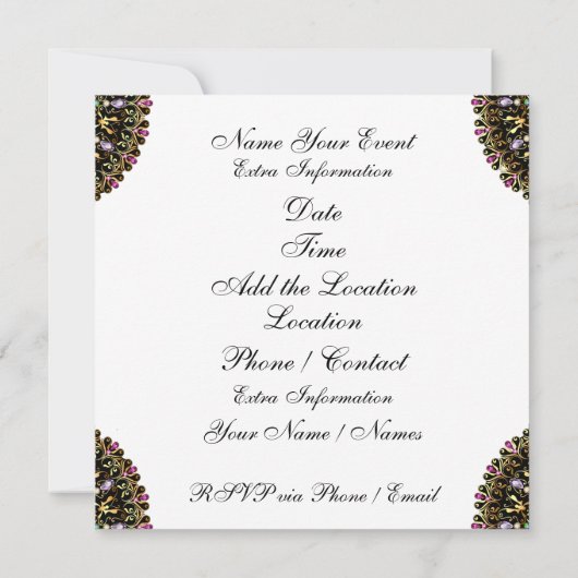 Maskerade Uitnodiging (Achterkant)