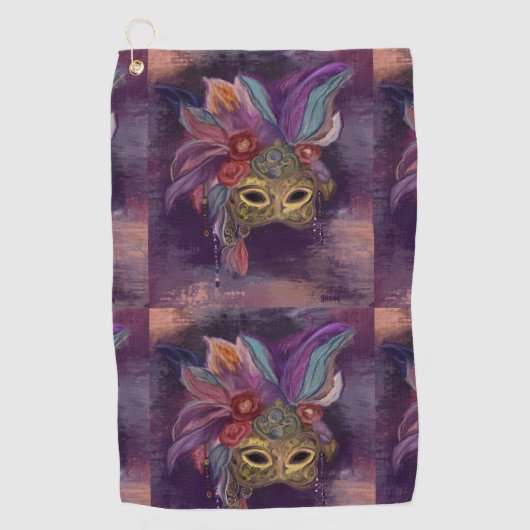MASKERADE VENETIË KUNST GOLFHANDDOEK (Voorkant)