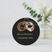 MASKERBAL, Zwart wit blauw Kaart (Staand voorkant)