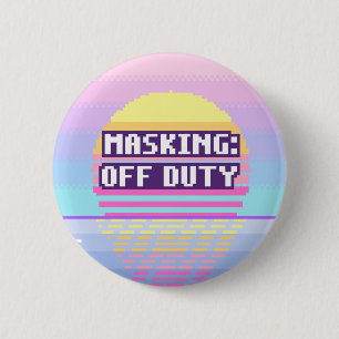 Maskeren: Buiten Dienst Neurodivergente Pixel Knop Ronde Button 5,7 Cm