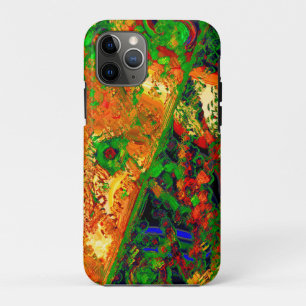 Maskerpartij of carnaval van verf, oranje en groen iPhone 11 pro hoesje