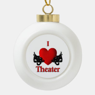Maskers voor komedie en tragedie keramische bal ornament