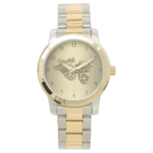 Maskers voor komedie en tragedie-theater horloge