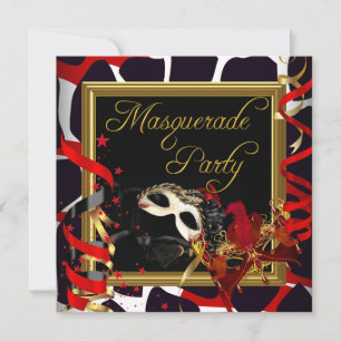 Maskers voor Masqueradefeest Goud Wild Rood Zwart Kaart