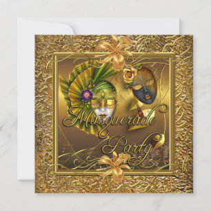 Maskers voor Verjaardagsfeest Goud Zwart Kaart
