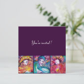 MASKS IN RED BLUE YELLOW Venetian Masquerade Party Kaart (Staand voorkant)