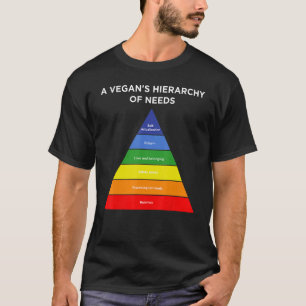 Maslow-hiërarchie van behoeften veganistische humm t-shirt