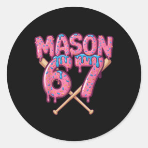 Mason 67 Grappige Ijsdrip Bysebyll Meme Ronde Sticker